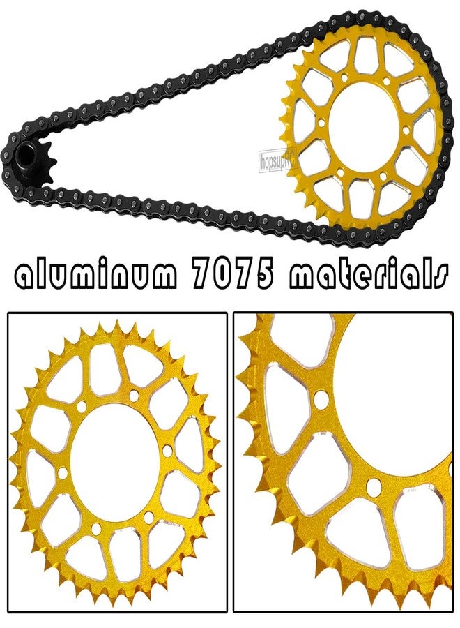 hopsupRC Upgrades Parts Aluminum 7075 Rear Hub Chain Sprocket 36T Gears&Manganese Steel Roller Chain&10T Steel Front Sprocket for L0Si 1/4 Promoto-MX Motorcycle RTR FXR(los06000)(los06002),Gold - Image 5